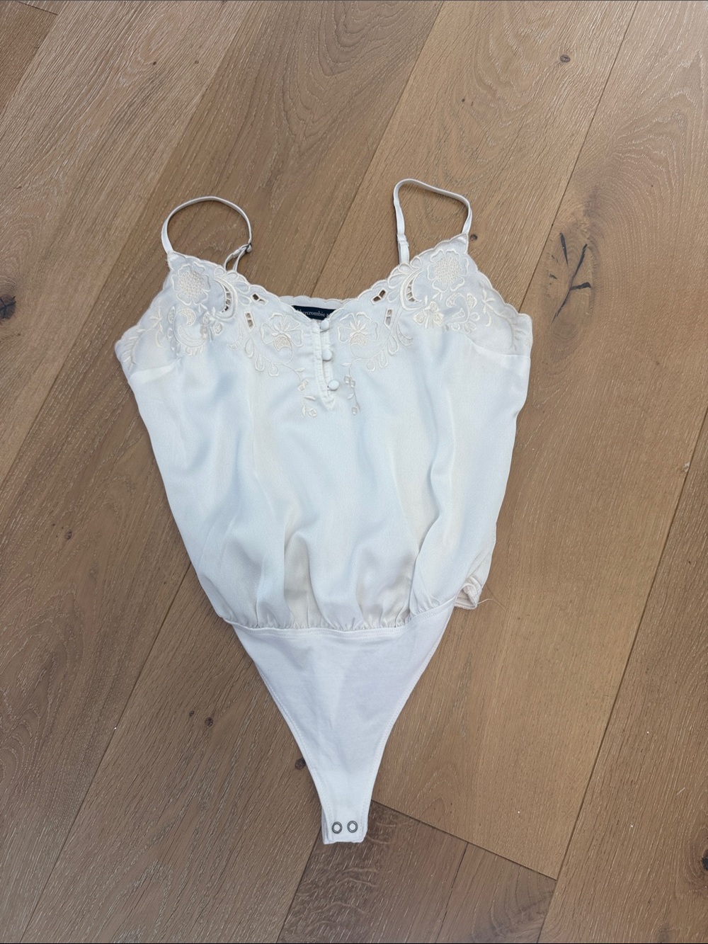 Cream Lace Trim Bodysuit Cami Abercrombie & Fitch XS